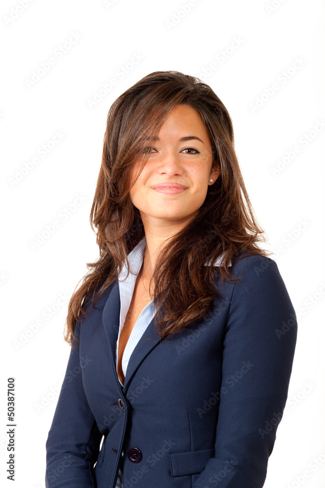 portrait of cute woman, isolated on white background portrait of cute woman, isolated on white background