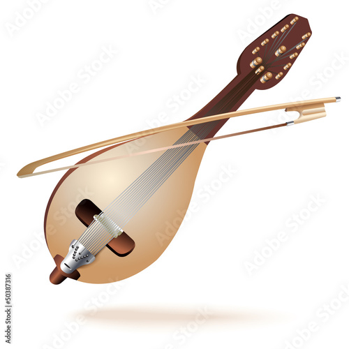 Traditional Bulgarian gadulka, isolated on white background