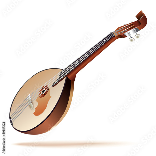 Traditional domra, isolated on white background
