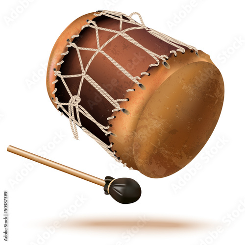 Traditional bungas (drums), isolated on white background photo