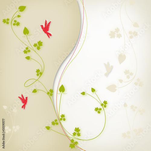 floral bird background