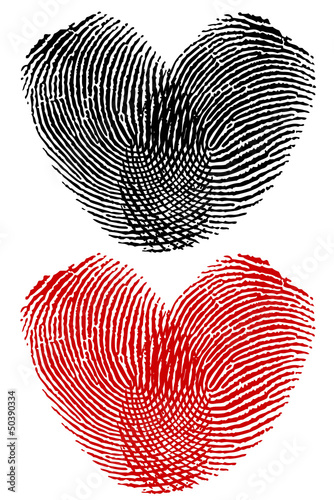 Finger prints in heart shape