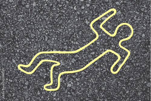 chalk outline of a dead body
