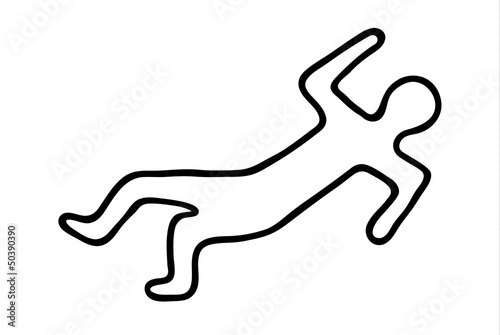 chalk outline of a dead body