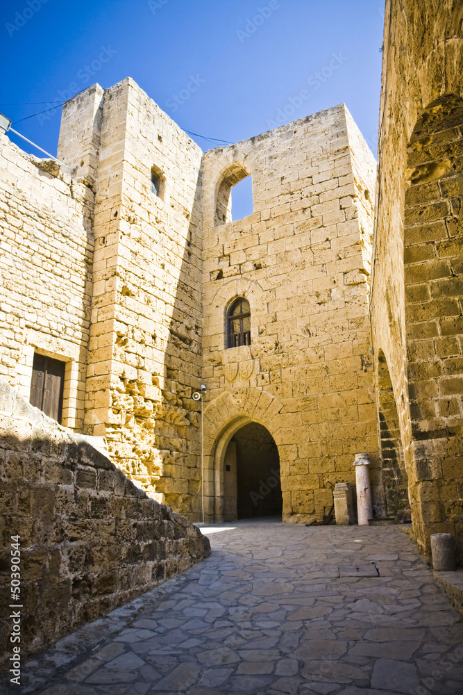The walls of the Venetian castle in Kyrenia, Cyprus