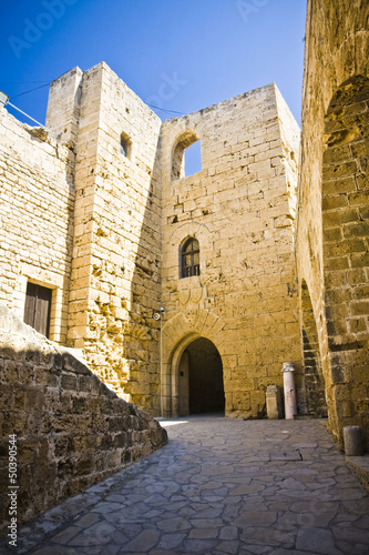 The walls of the Venetian castle in Kyrenia  Cyprus