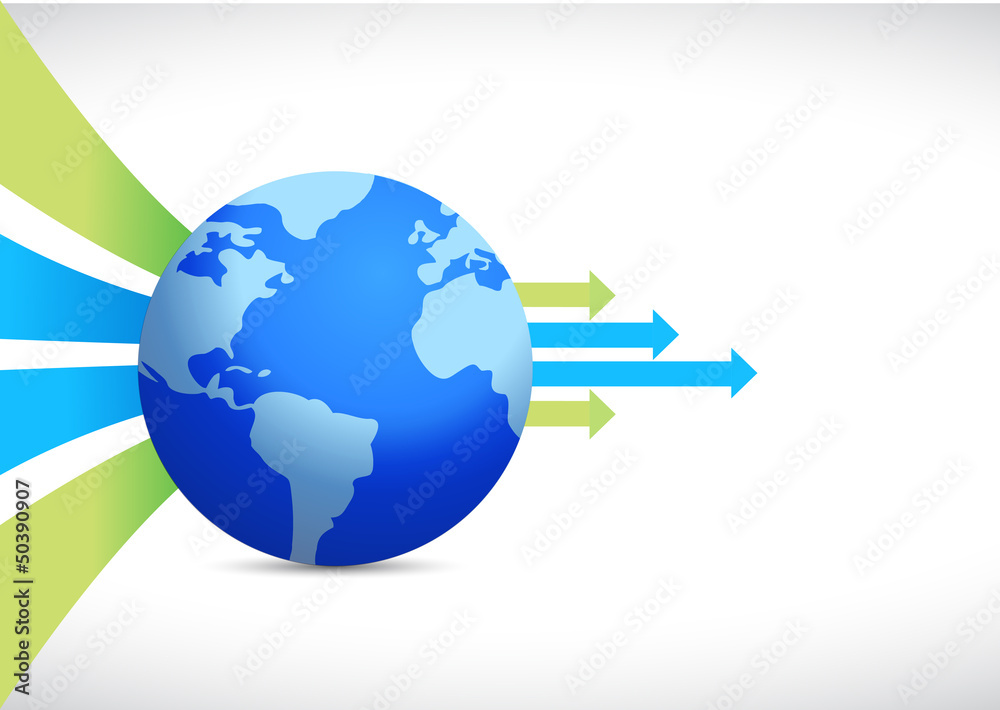 global business design, earth globe
