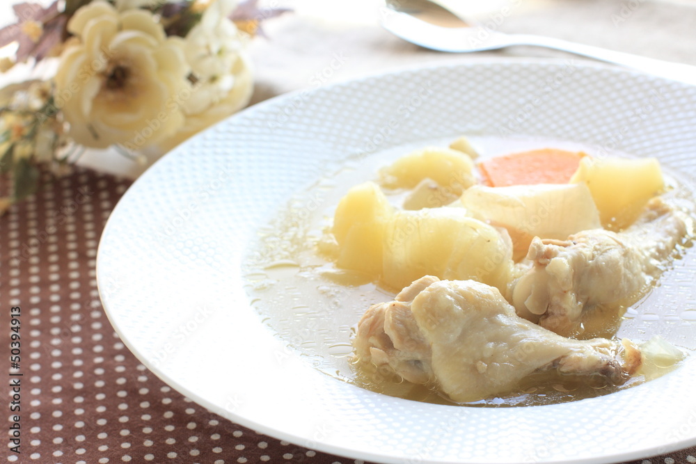 Mediterranean food, chicken and vegetable stew