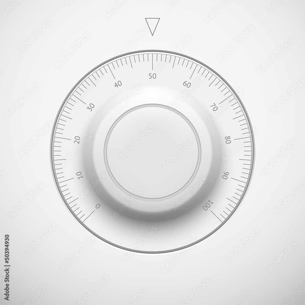 White Technology Volume Button with Scale White Technology Volume Button with Scale