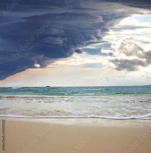 Storm on ocean photo