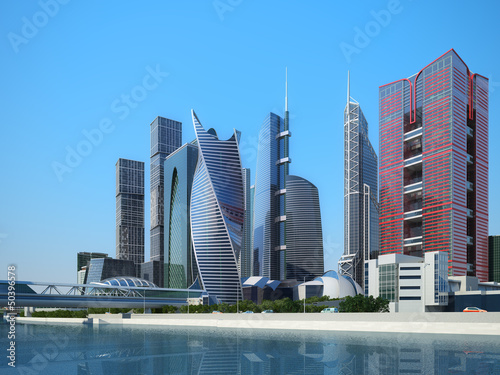 Photography Futuristic buildings in Moscow City