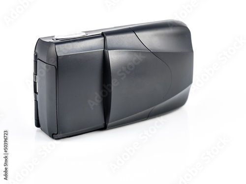 vintage camera on white background.