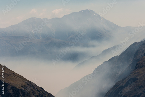 misty valley in Arthur's Pass National Park