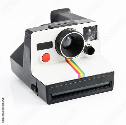 vintage camera on white background.