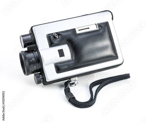 vintage camera on white background.