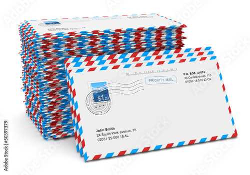 Obraz na płótnie Stack of paper mail letters