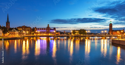 Evening panorama of Stockholm, Sweden