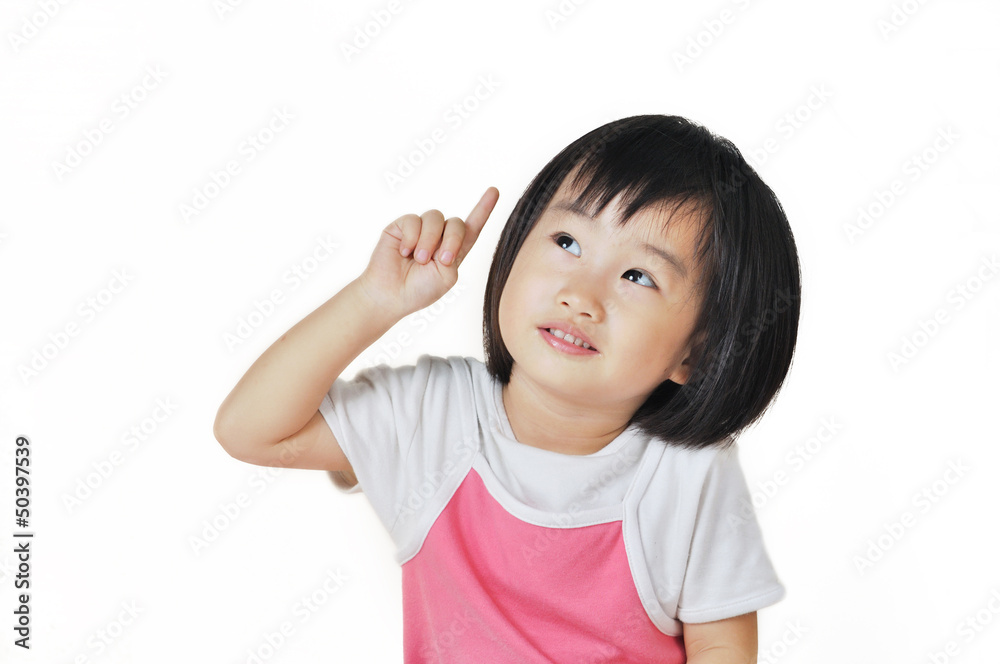 asian small girl child pointing at something asian small girl child pointing at something