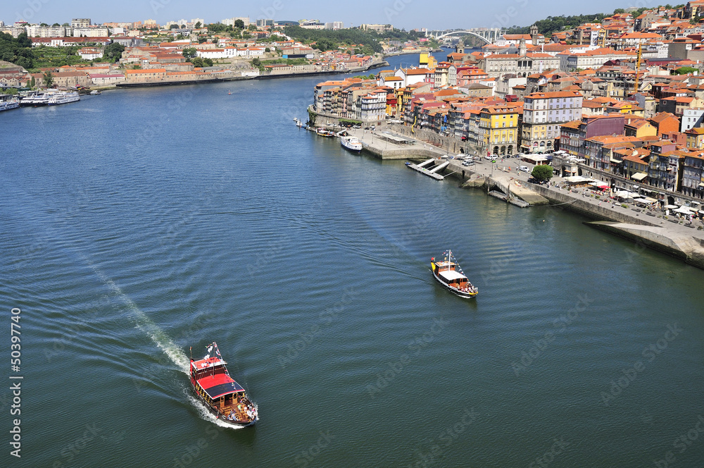 sight of the shore of Porto, famous tourist attraction on the Ri