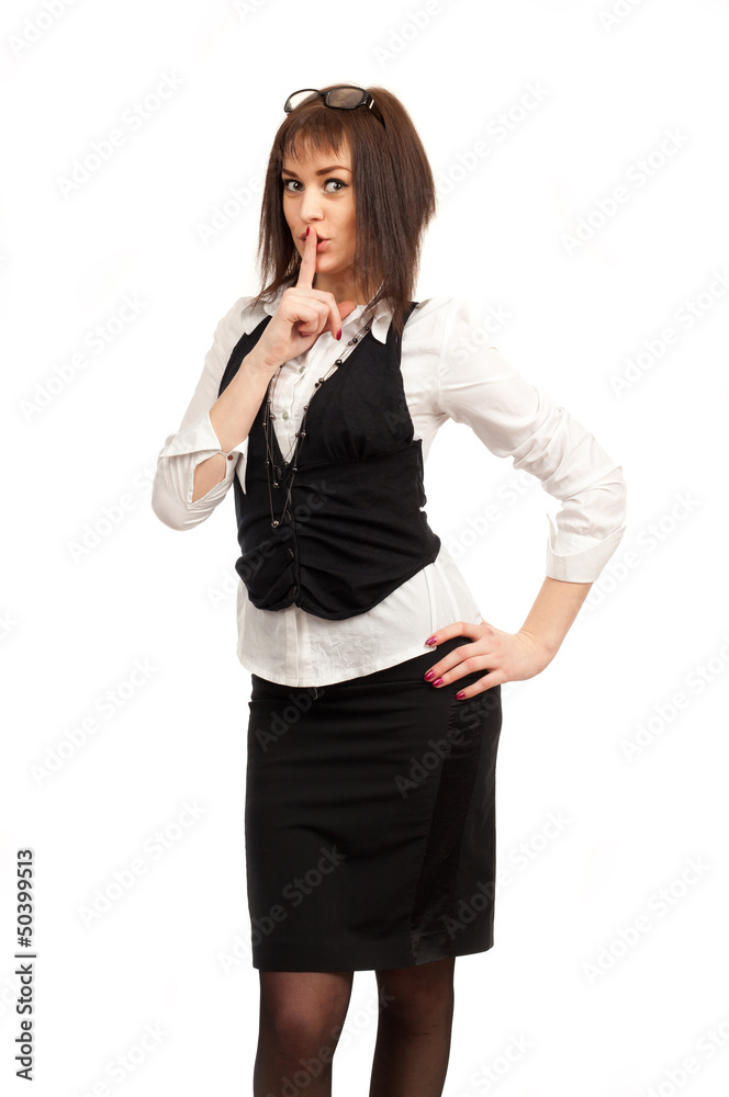 Beautiful business woman standing on a white background. Beautiful business woman standing on a white background.
