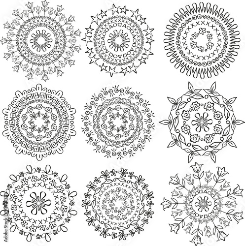 Floral patterns in the form mandala