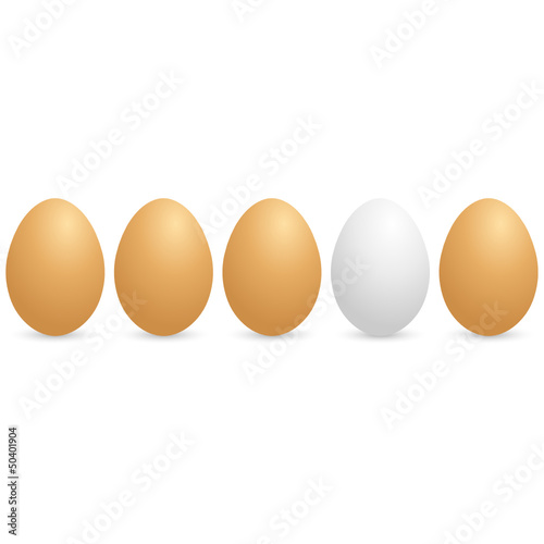 One always stands out! Abstract illustration with eggs