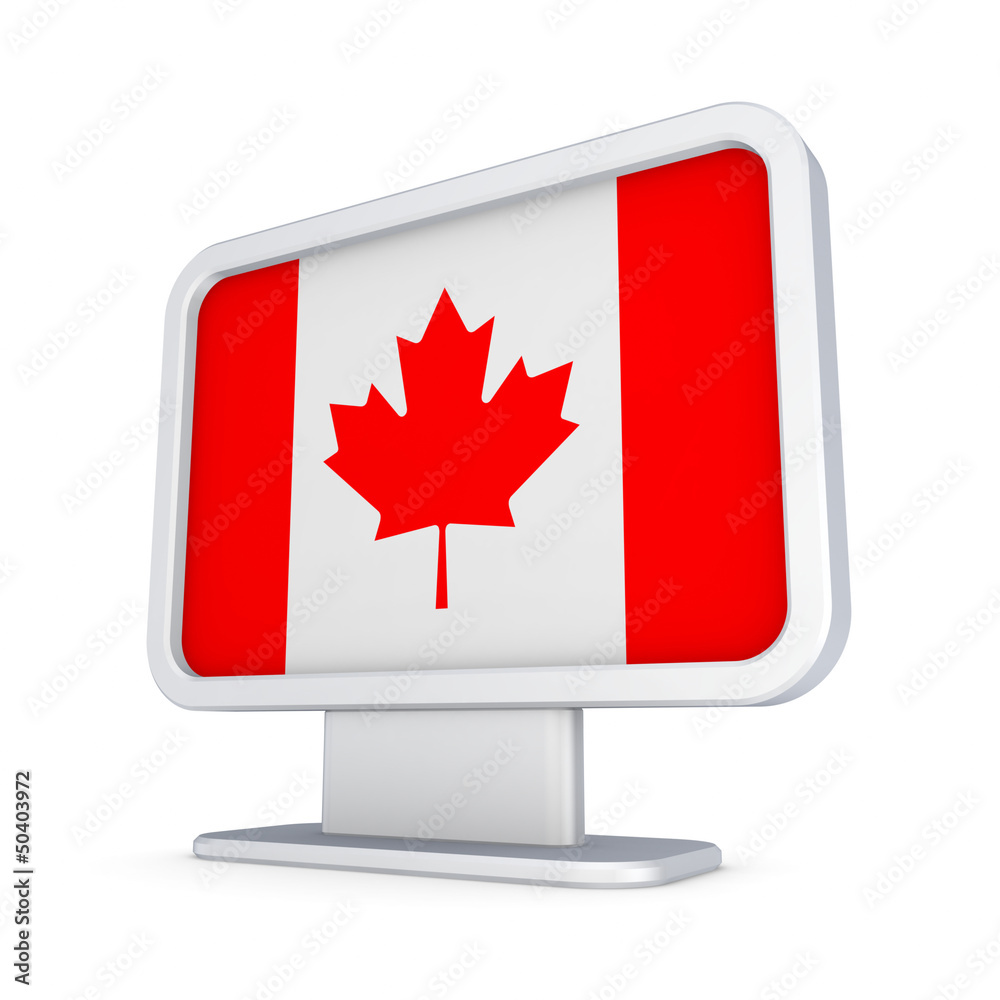 Obraz premium Canadian flag in a lightbox.