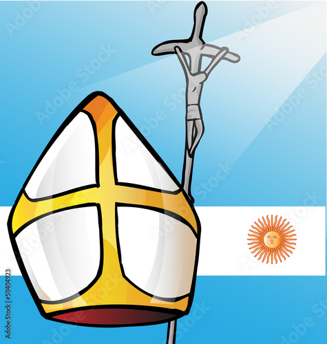 vatican symbolS whit argentina flag   