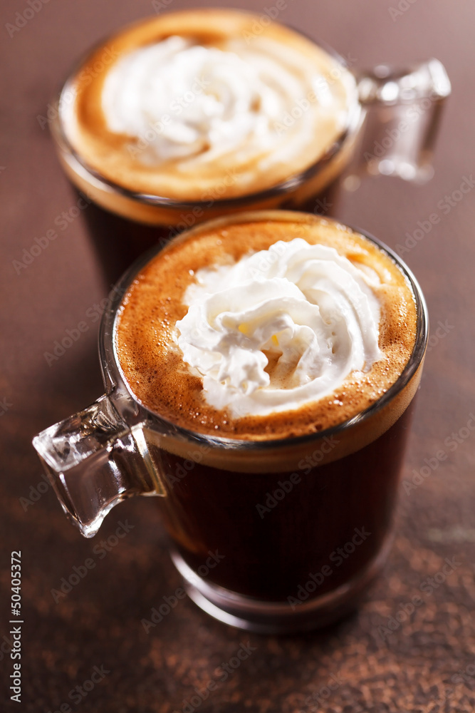 coffee with whipped cream coffee with whipped cream