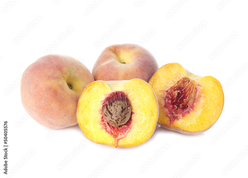 Fresh peaches isolated on white background Fresh peaches isolated on white background