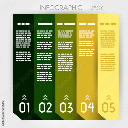 infographic five options notebook columns