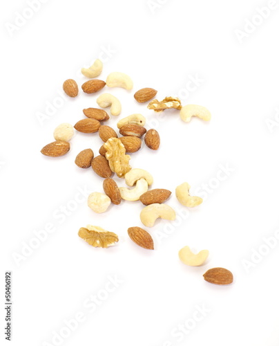 Close up image of fresh mixed nuts
