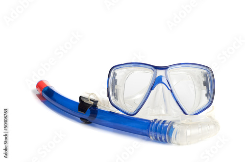 snorkeling equipment isolated on white