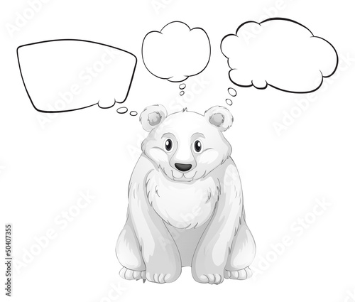 A white polar bear with empty thoughts