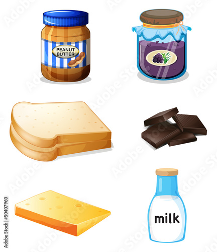 Different foods with vitamins and minerals
