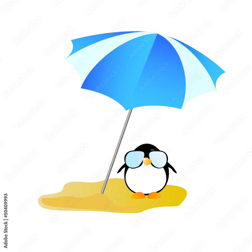 Fototapeta premium penguin sweet and cute with sunglass vector illustration