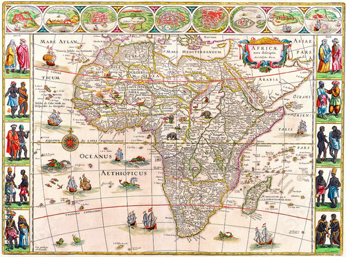 Map of Africa.Willem Blaeu.c 1640 photo