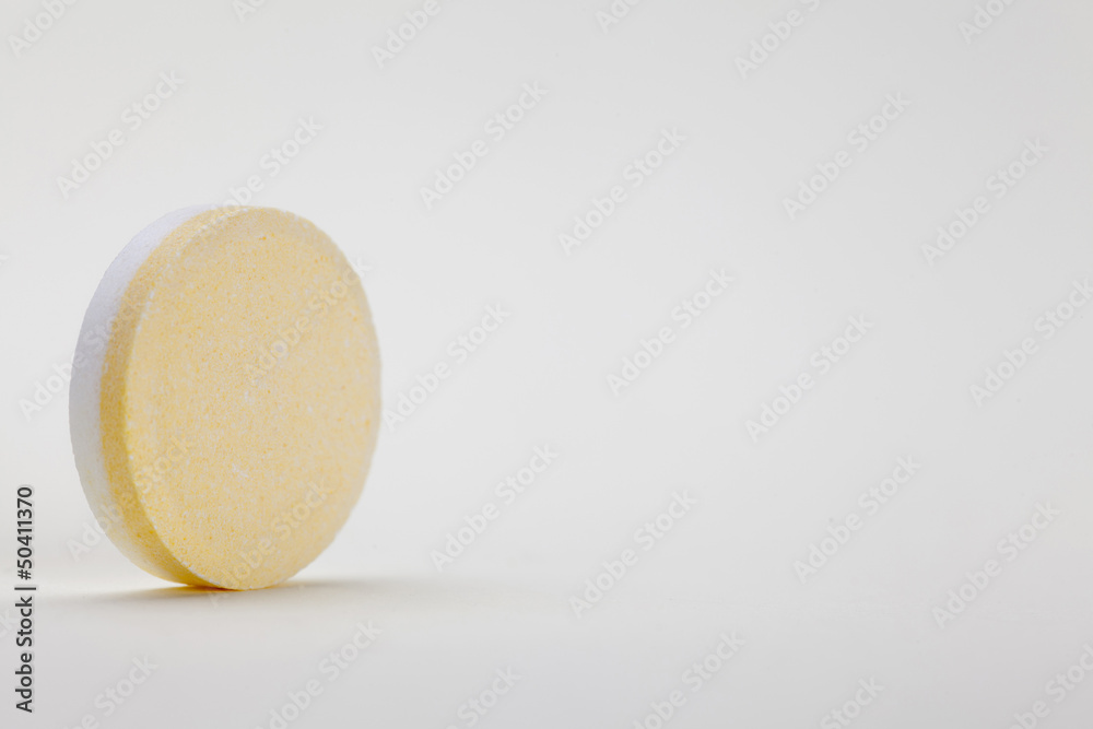 single tablet on white background single tablet on white background
