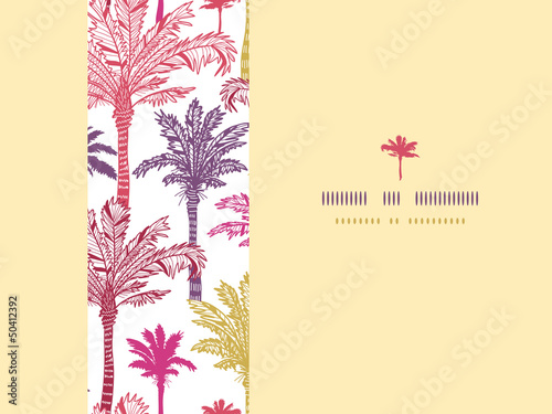 Vector palm trees seamless horizontal decor pattern background