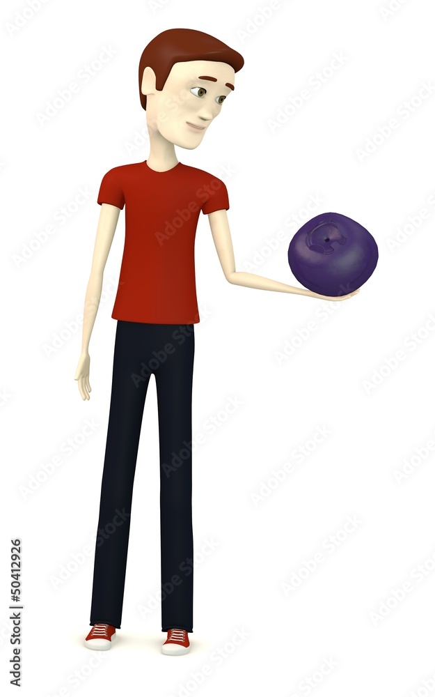 3d render of cartoon character with blueberry 3d render of cartoon character with blueberry