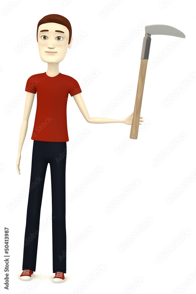3d render of cartoon character with kama 3d render of cartoon character with kama