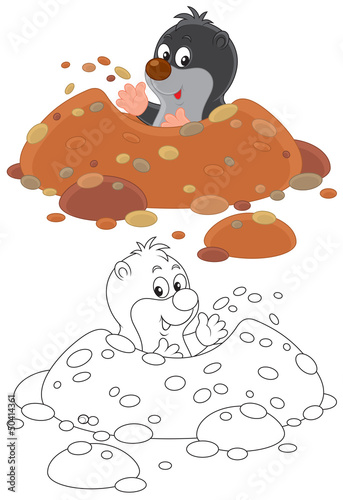 Little mole digging a hole