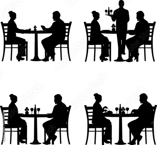 Business lunch in the restaurant between business partners