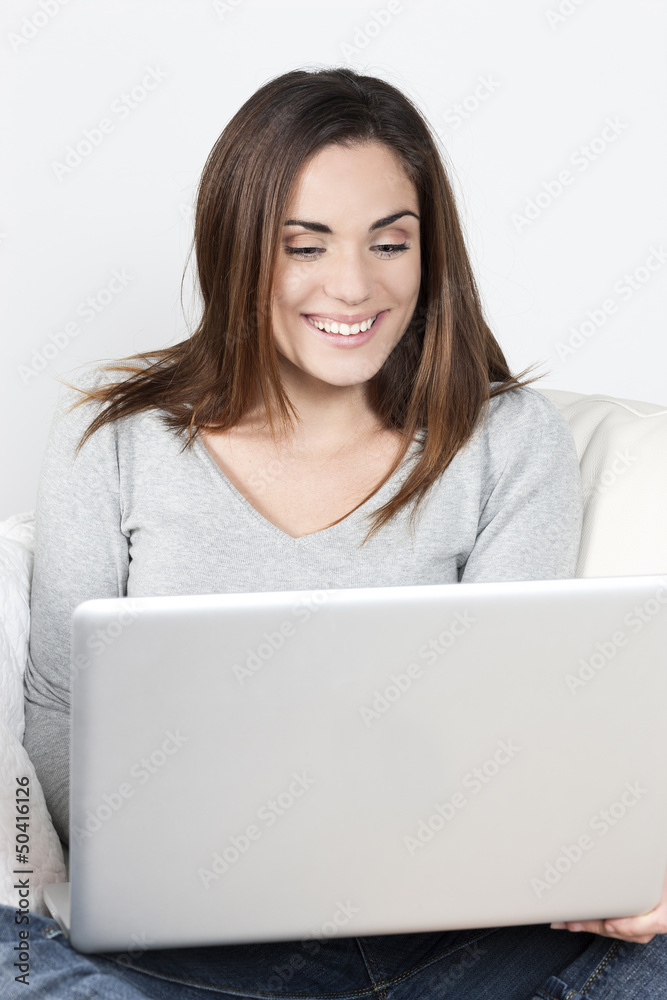 Young beautiful woman using laptop Young beautiful woman using laptop