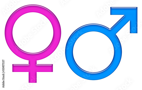 Simboli genere maschio e femmina staccati
