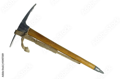old ice-axe with rope photo