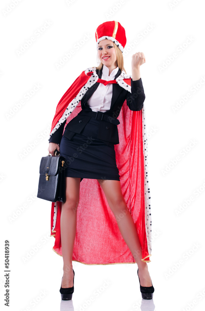 Businesswoman in royal suit isolated on white Businesswoman in royal suit isolated on white