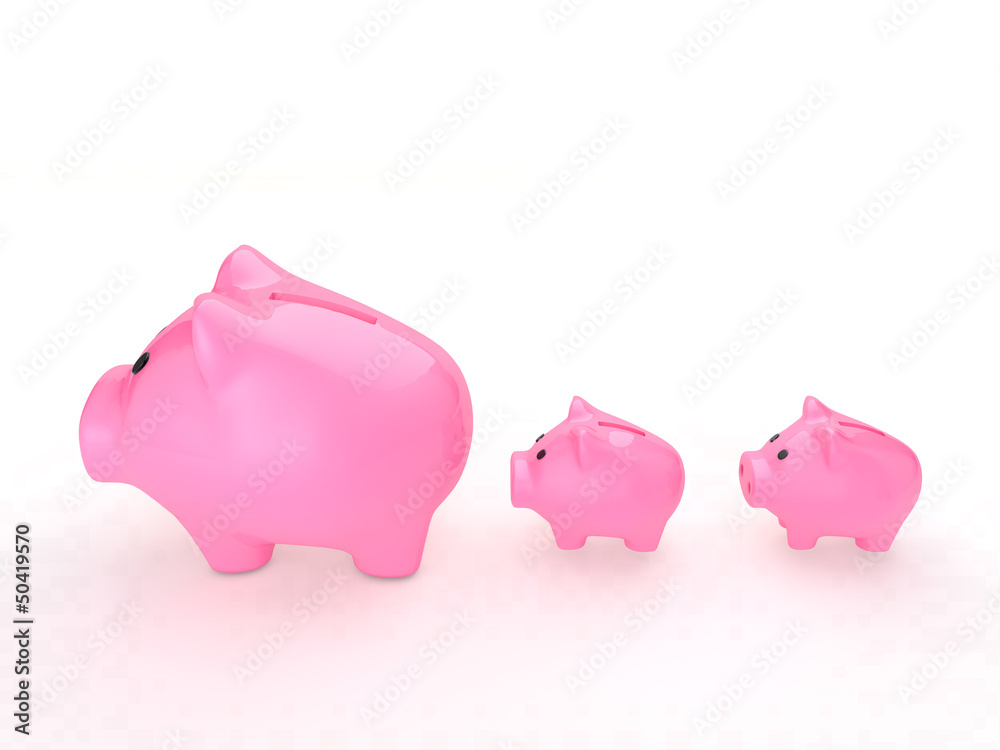 Piggy bank lined
