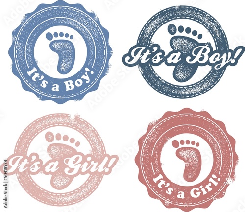 It's a boy or girl newborn baby stamps