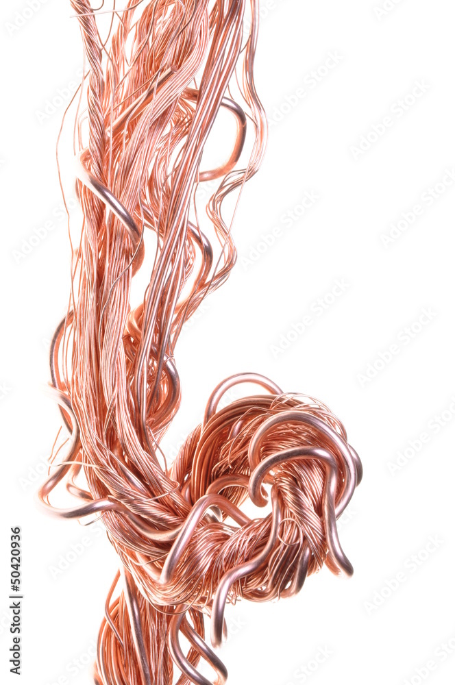 Line copper wire in abstract form